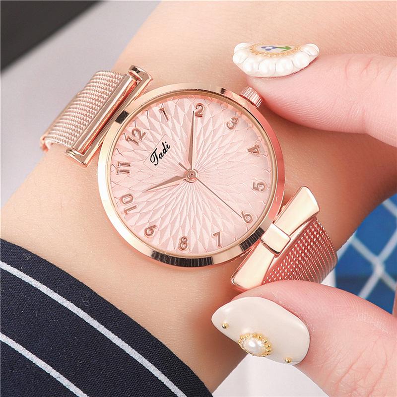 

Wristwatches 2021 Women's Watch Quartz Casual Mesh Belt Lady Wristwatch Female Clock Gifts, Brown