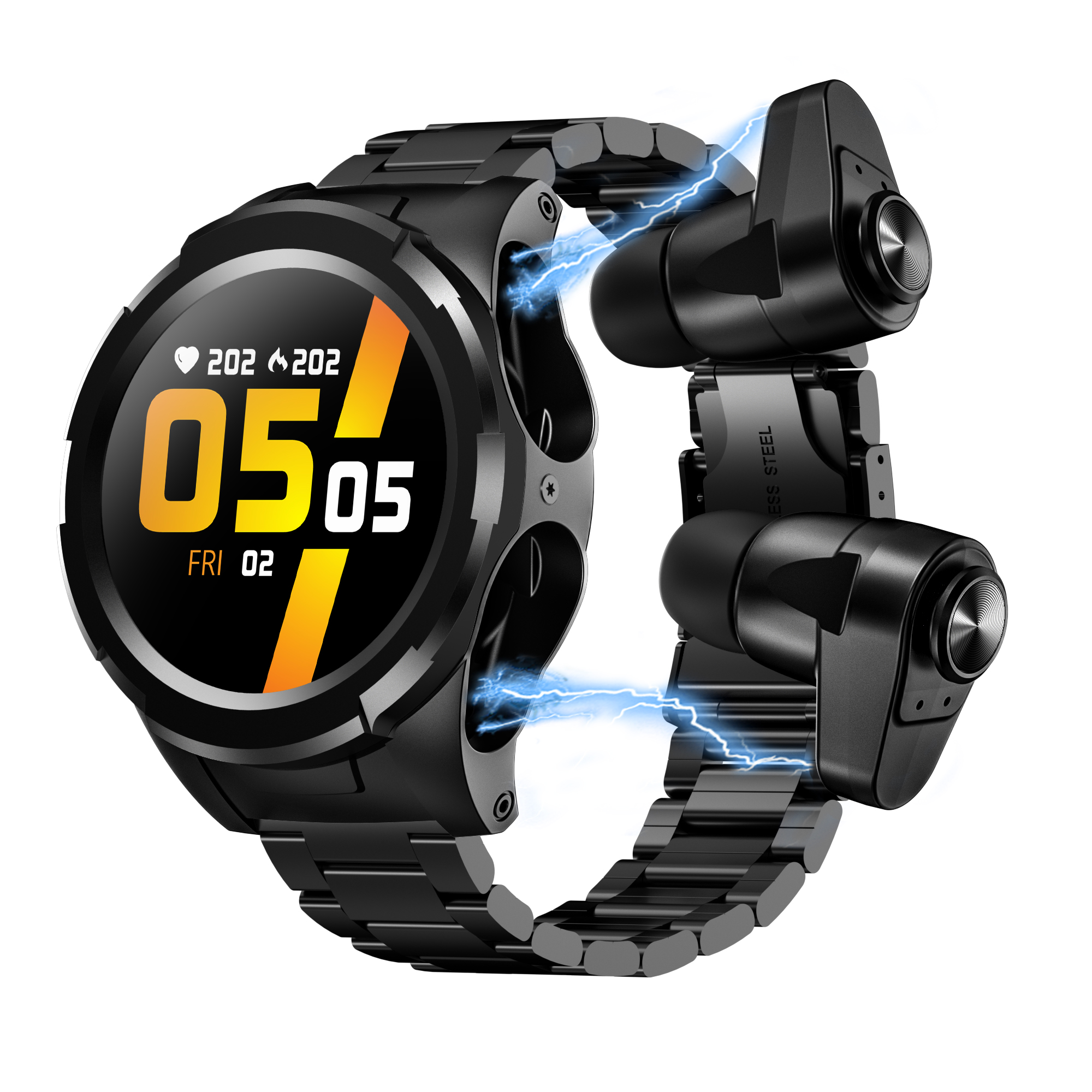 

Worldfirst smart watches wireless bluetooth headphones tws earphone sportwatch fitness watch with blood oxygen pressure heart rate bracelet Wristwatches Men