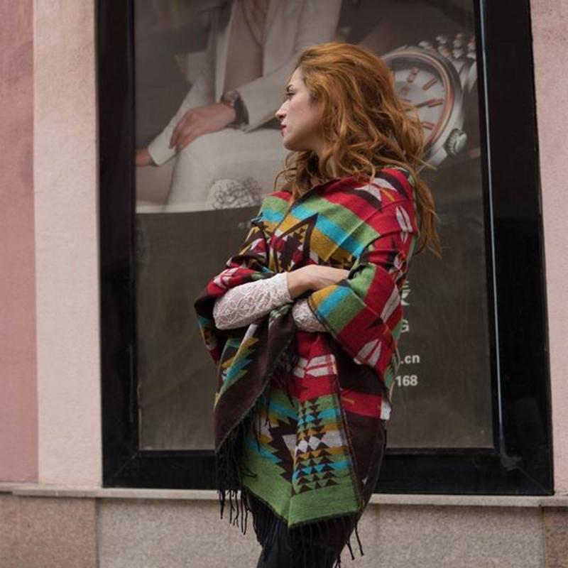 

Scarves 2021 Spring Warm Bohemian Hooded National Wind Cloak Shawl Lady Fleece Thick Retro Scarf Female Blanket