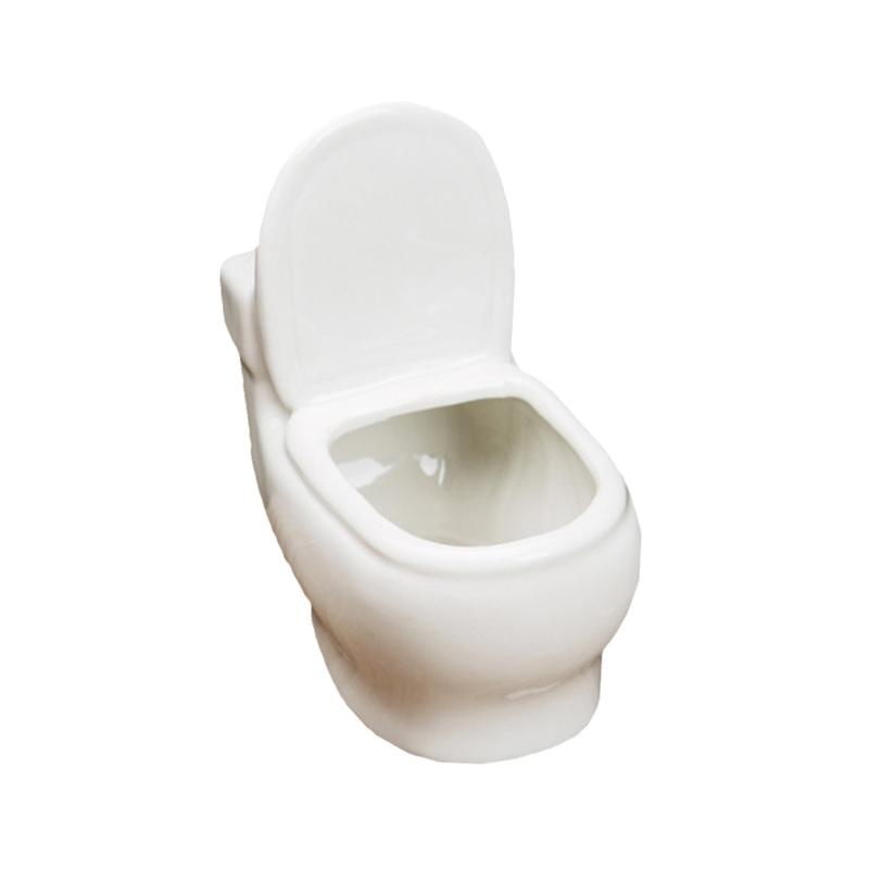 

Ceramic Fleshy Flower Pot Creative Toilet Design Succulent Desktop Adornment For Home Office Without Plants (White) Bath Accessory Set