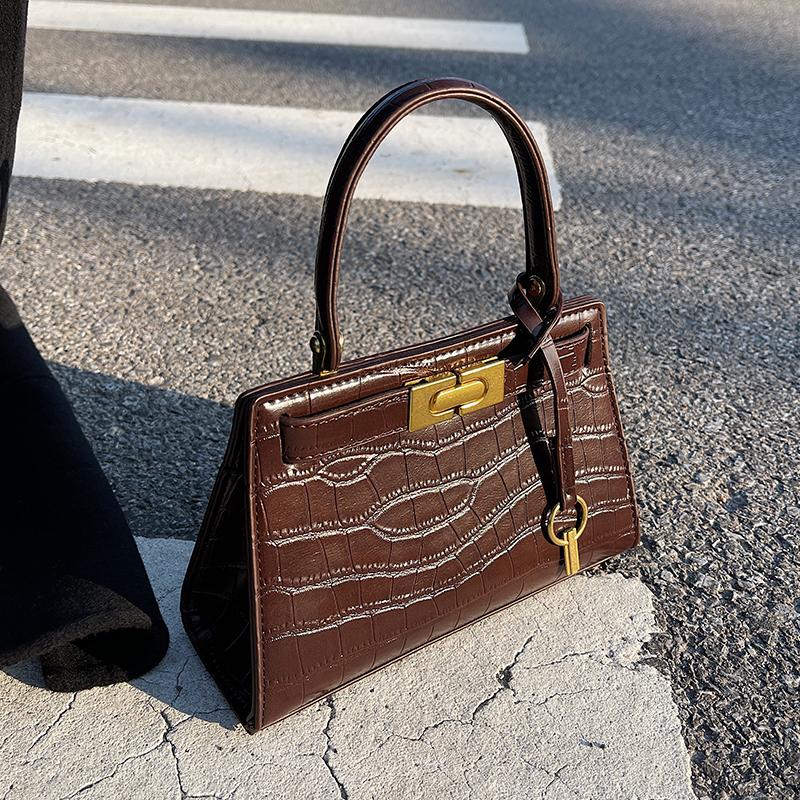 

Evening Bags Crocodile Pattern Small Tote Bag 2021 Winter Quality PU Leather Women's Designer Handbag Shoulder Messenger