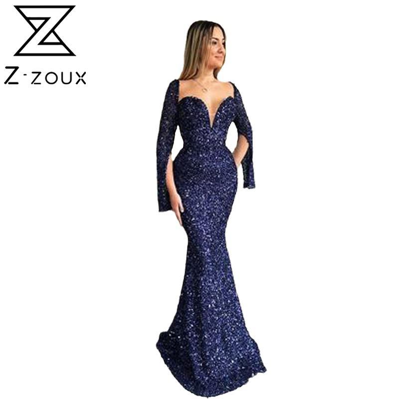 

Women Dress Long Sleeve V-neck Sexy Dresses Woman Party Night Plus Size Vintage Summer For Girls 210524, Blue