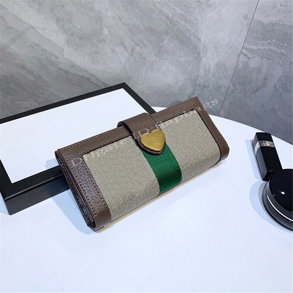 

Famous Designers Handbag Two Color Stripe Long Handbags Ophidia Series Ebony Colorful Purse Metal Heart Design Details Wallet Luxury Clutch Bag, Style z