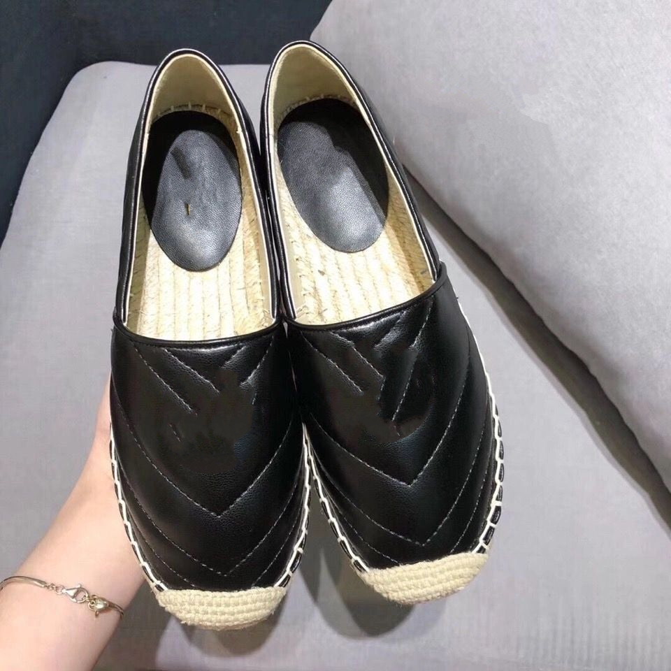 

Luxury Designer Platform Women Double Hardware Genuine Leather Slip-on Espadrille Sandal Soft Bottom Casual Shoes mk01, 2 no box