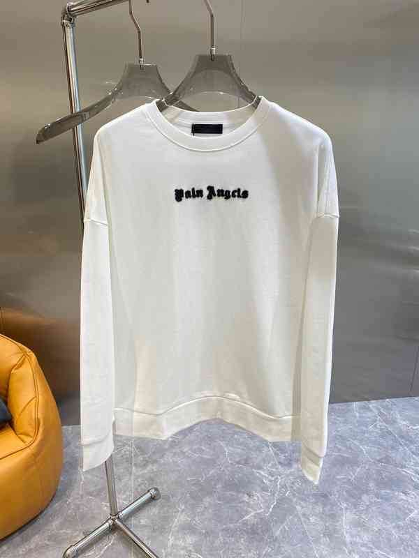 

palm plam High street fashion brand PA flocking casual Pullover Sweater for men womenangels angle, Black
