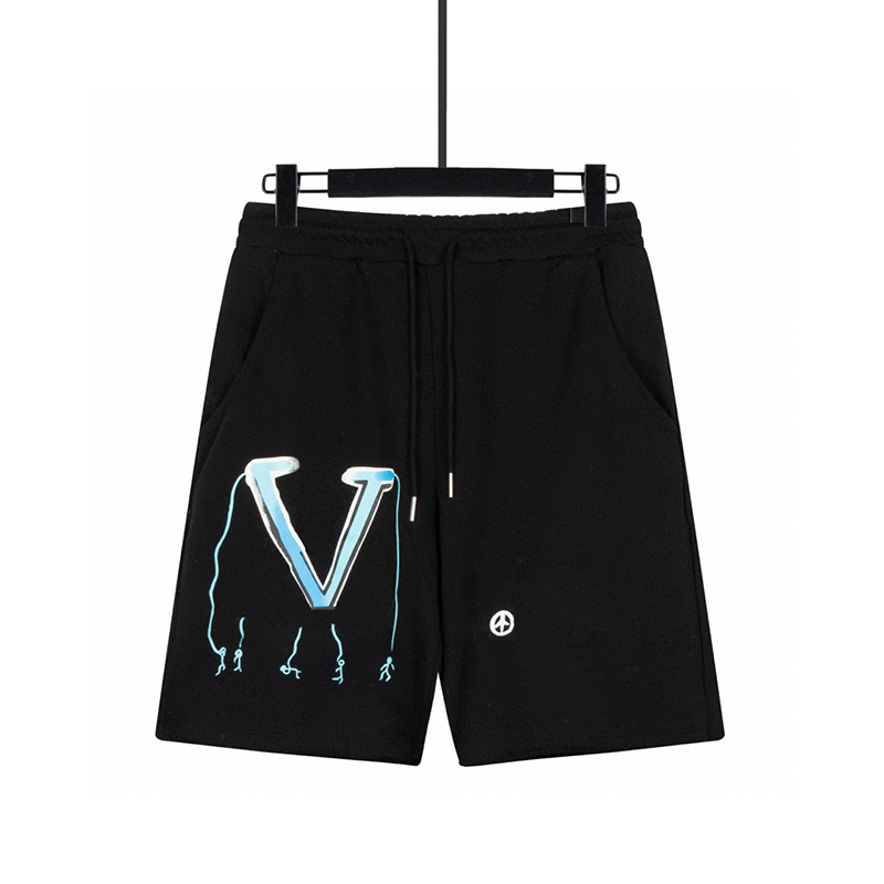 

2021 casual Summer Italy Graffiti painting Shorts Women Men High Street Middle Jogger Jogging Pants, White;black