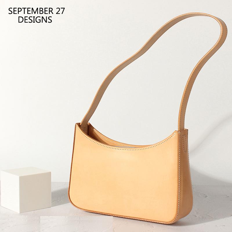 

Evening Bags Lady Handle Bag Retro Handbag Genuine Leather Luxury Handmade Women Underarm Shoulder Totes Vintage Small Subaxillary