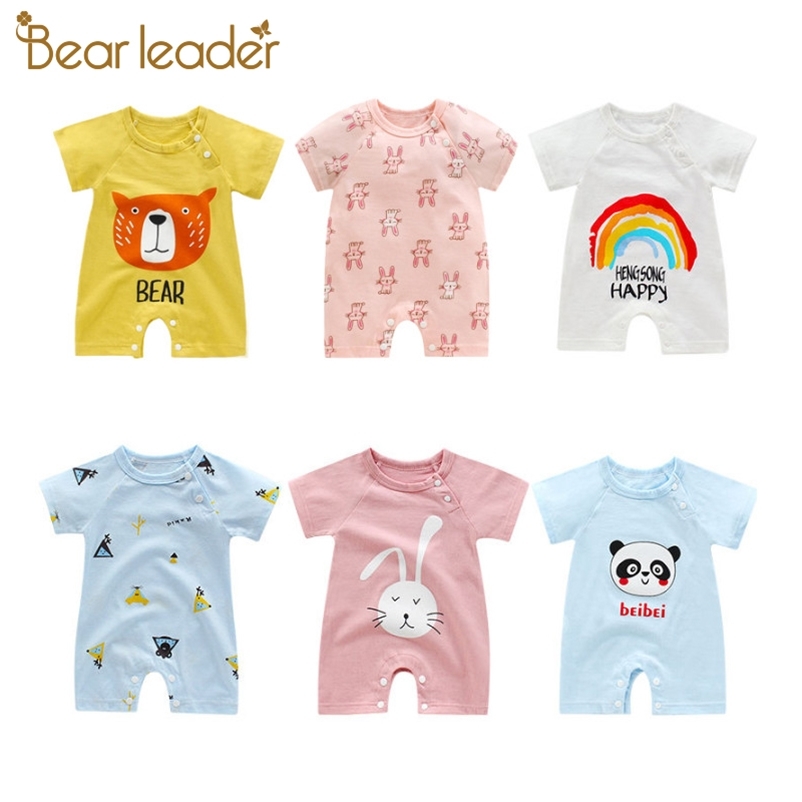 

born Lovely Romper Summer Toddler Baby Cartoon Outfits Short Sleeve Casual Costume Infant Clothes Suits 210429, Ax1543pink