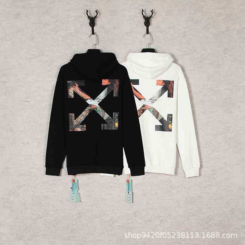 

New high-quality off girls' skeleton arrow Hoodie in autumn and winter 2021, White