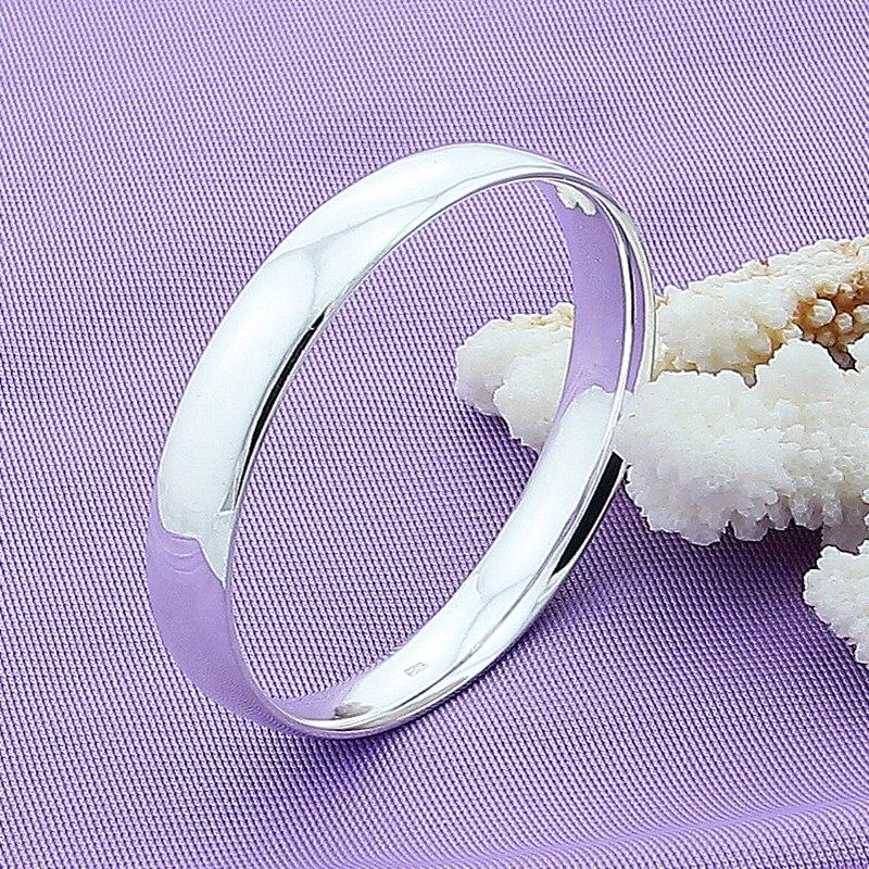 

Bangle 925 Sterling Silver 10mm Smooth Solid Bracelet Bangles For Women Men Wedding Engagement Party Jewelry