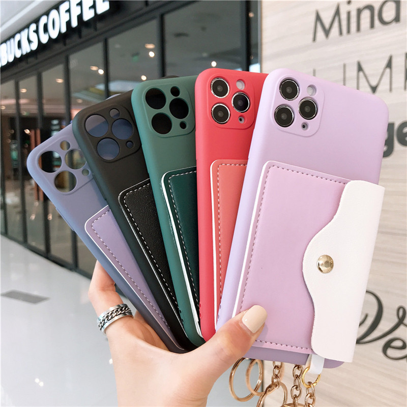 

Moskado Wallets Card Slot Phone Cases For iPhone 13 12 11 Pro Max Mini X XR XS 7 8 Plus SE2020 Soft TPU Silicone Back Cover, Light purple