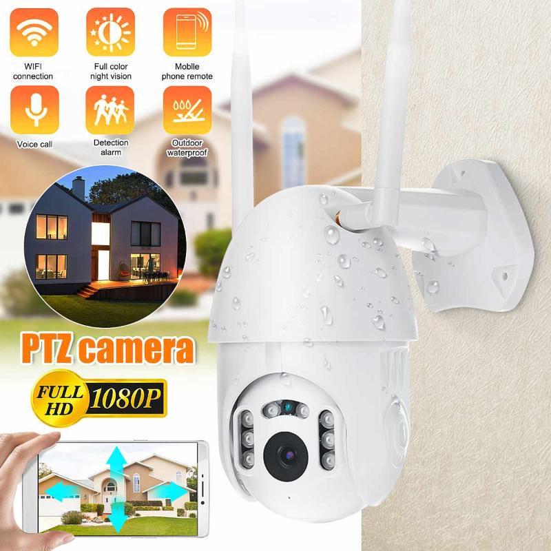 

1080P HD WiFi IP Camera Outdoor Waterproof PTZ IR Human Detection Security Color Night Surveillance Cameras