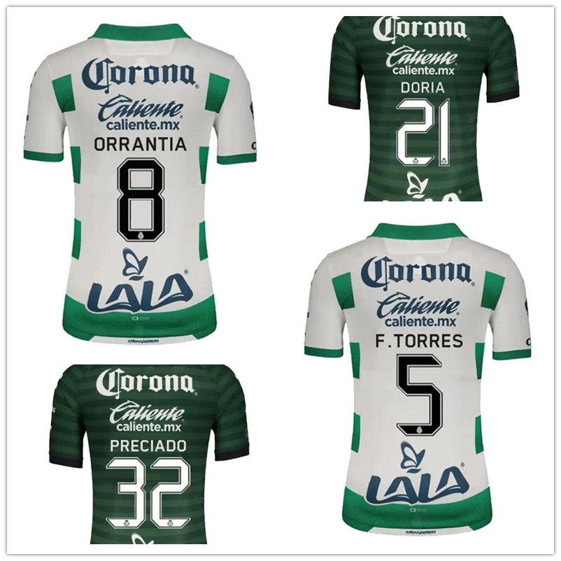 

21-22 Santos Laguna Customized Thai Quality Soccer Jersey shirts 10 D.VALDES 8 ORRANTIA 9 DA CRUZ yakuda local online store Dropshipping Accepted Football wear, 21-22 pink white