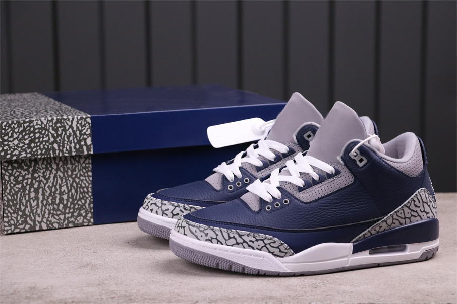 

top 3 Midnight Navy mens Basketball Shoes 3s Cement Grey-White Outdoor Sports Skateboard Sneakers CT8532-401 With Box