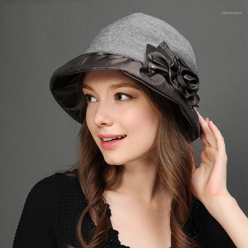

Arrival Female Winter Warm Hat Adult Velvet Cotton Elegant Wool Cap Girls Fisherman Fashion All-match Snow B-7622 Berets, Dark grey