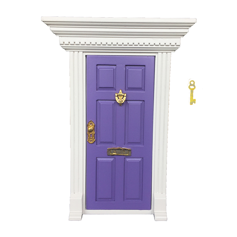 

NEW Wholesale 1:12 Dollhouse Miniature Fairy Doors Red Blue Pink Purple Hot Pink Yellow 6 Colors Metal Accessories Exquisite Y0329