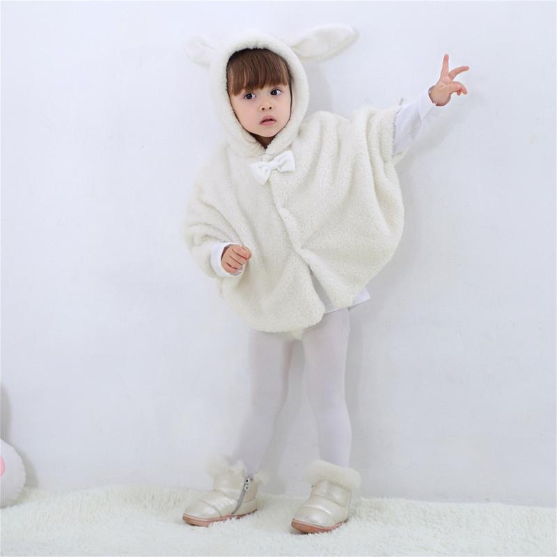 

Jackets All & Winter Fashion Baby Cape For Girls Windproof Fleece Coat Cute Hoodies Coats Cartoon Ears Thicken Warm Hooded Cloak, Gray