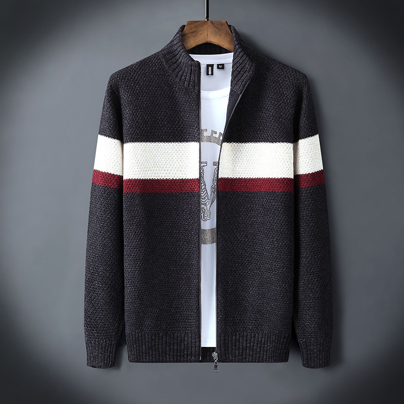 

men's jackets male sweater with zipper, cotton cardigan a turtleneck, fashion autumn and winter f2zr, Black;brown