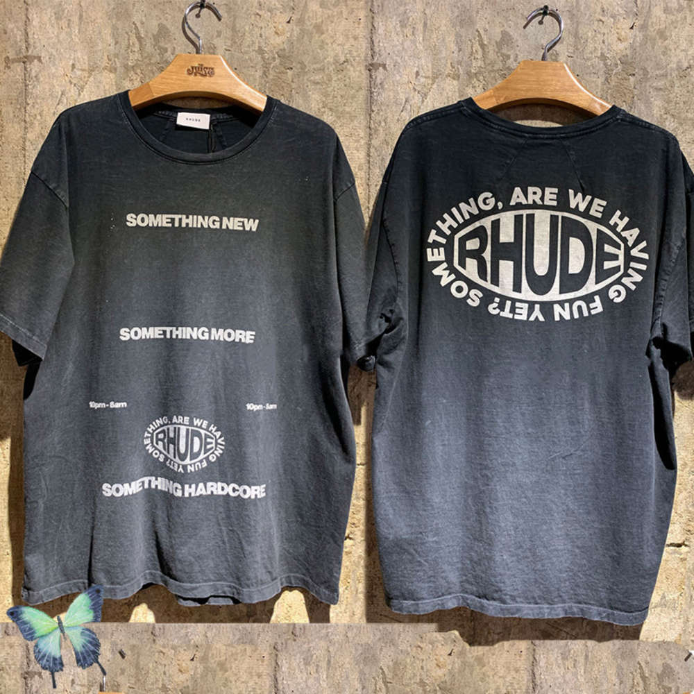 

Washing Do Old High Quality Rh T-shirt Rhude Men Women Tops Teas Vintage Style Something new, White;black