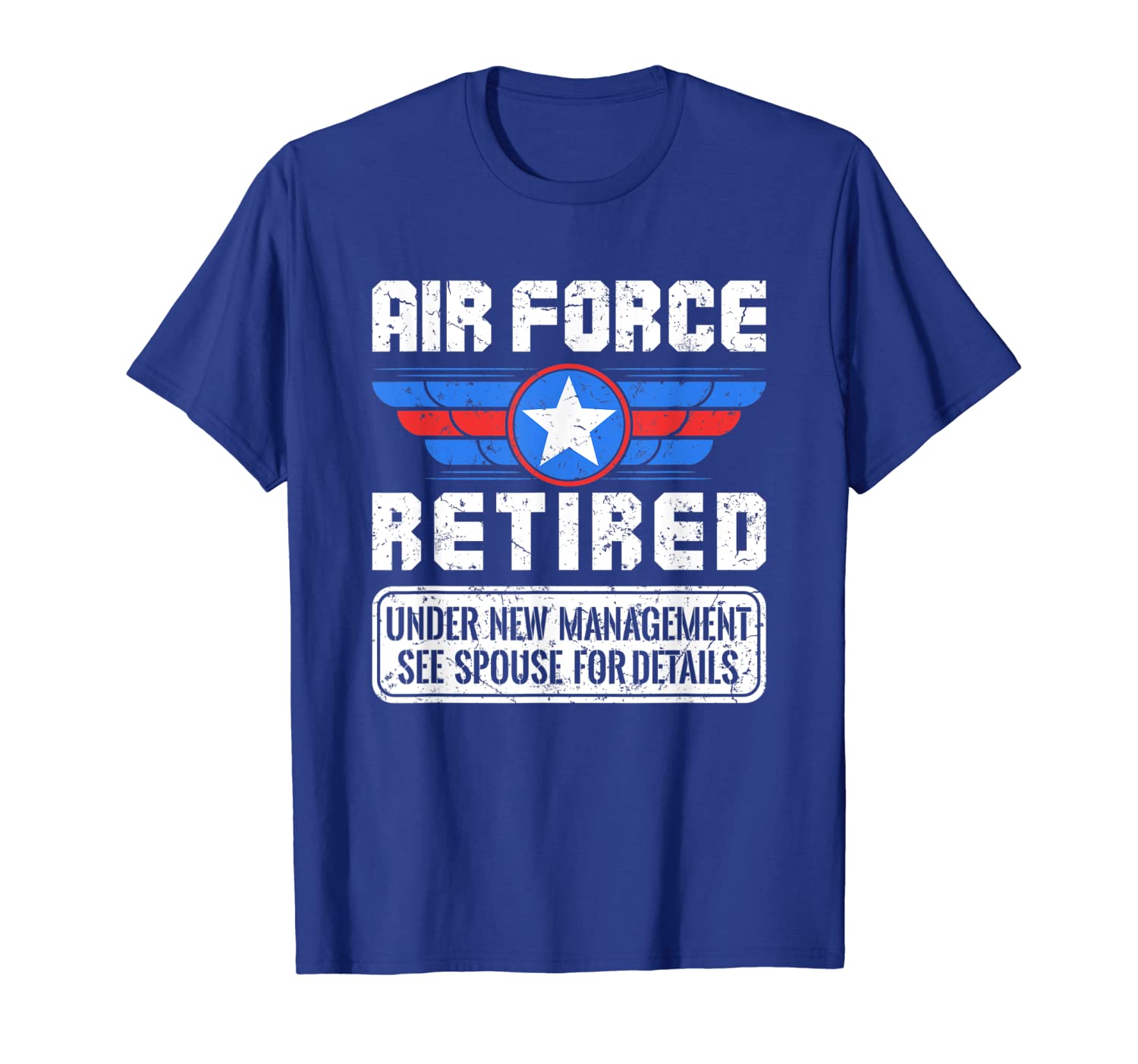

air force retired shirt - under new management, White;black