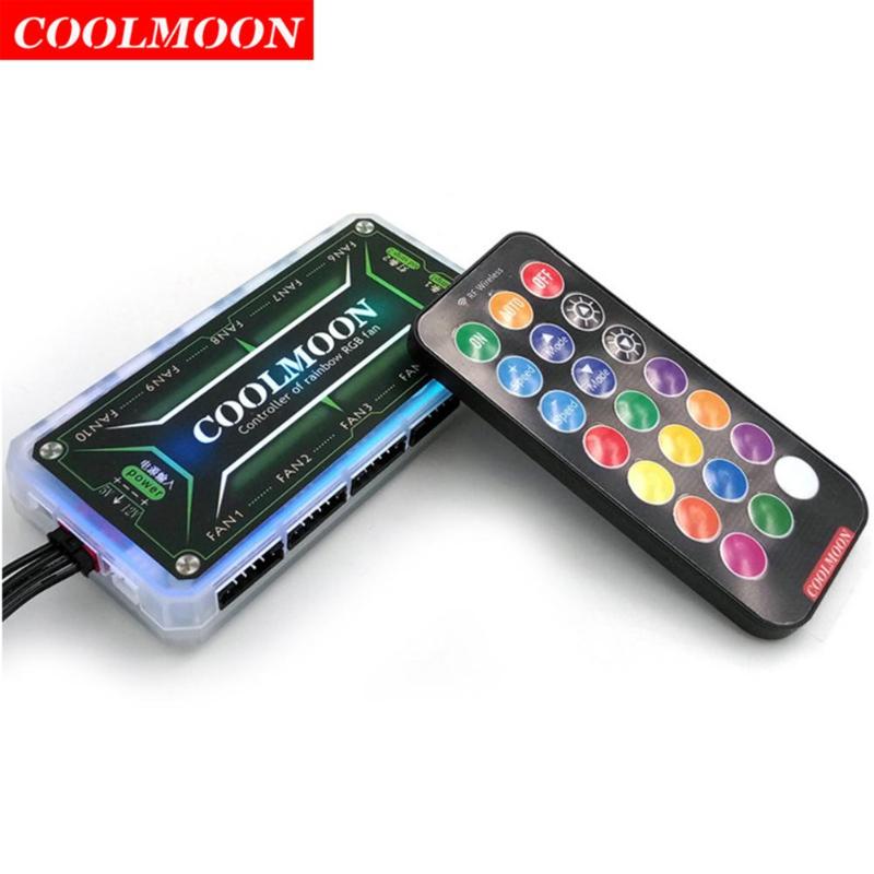 

RGB Remote Controller DC12V 5A LED Color Intelligent With 10 Pcs 6pin Fan Port 2 4pin Light Bar Fans & Coolings