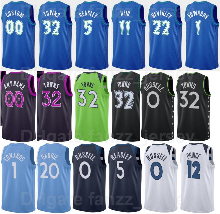 

Basketball 75th Anniversary Printed Patrick Beverley Jersey 22 Edwards 1 Taurean Prince 12 Malik Beasley 5 Towns 32 DAngelo RUSSELL 0 Naz Reid 11 Jarred Vanderbilt 8, 75th white