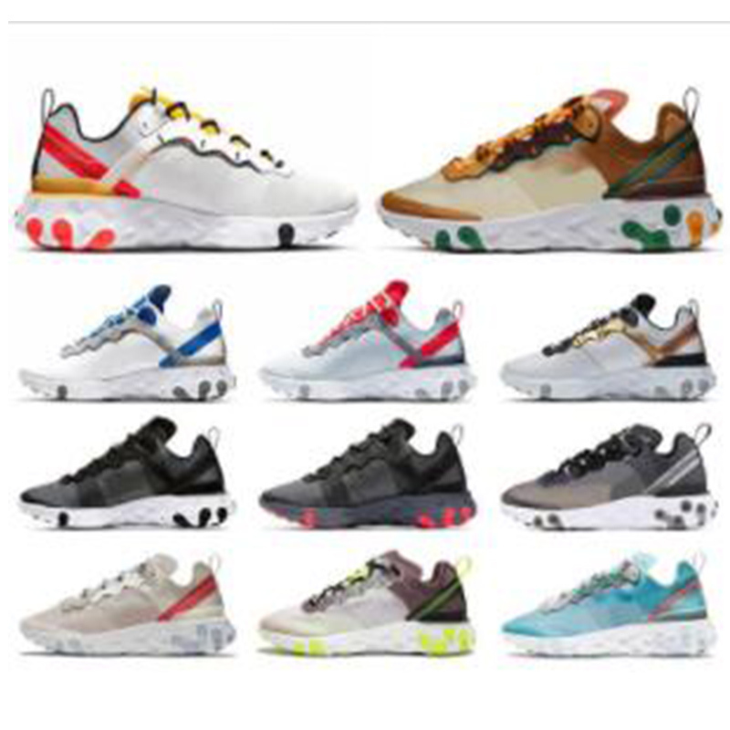 

React Element 55 87 UNDERCOVER Women Mens Running Shoes Tour Yellow Volt Racer Desert Sand Game Royal Blue reacts Sports Sneakers free socks