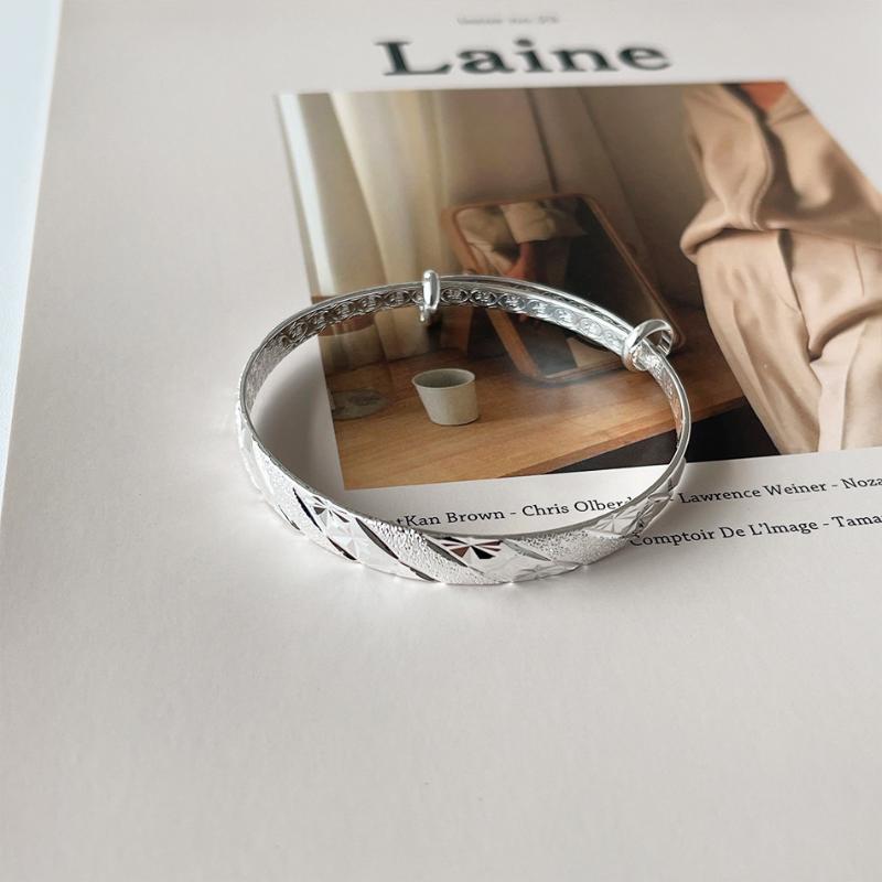 

Bangle Jewelry Lady Push And Pull Frosted Meteor Shower Bracelet 925 Silver Temperament Fashion Manufacturers Wholesale