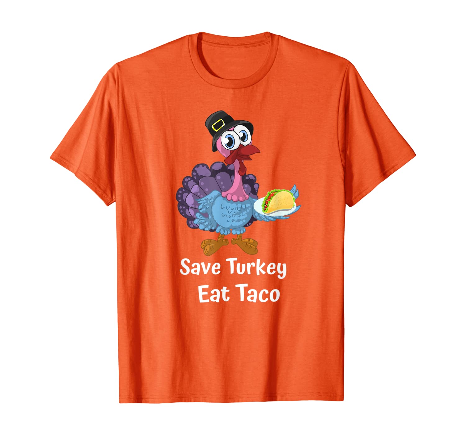 

Funny Vegan Thanksgiving Outfit Save Turkey Eat Taco Gift T-Shirt, White;black