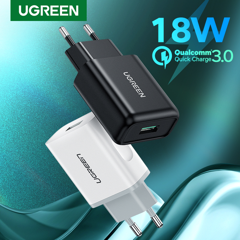 

Ugreen USB Quick Charge 3.0 QC 18W USB Charger QC3.0 Fast Wall Charger Mobile Phone Charger for Samsung s10 Huawei Xiaomi iPhone