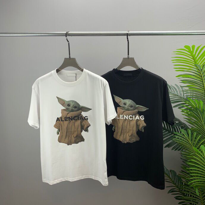 

2022ss Spring/Summer Trend Fashion Short Sleeve T-Shirt High Quality Jacquard Women's Men's Clothing Size: ~xxxl Color: Black and White n8657