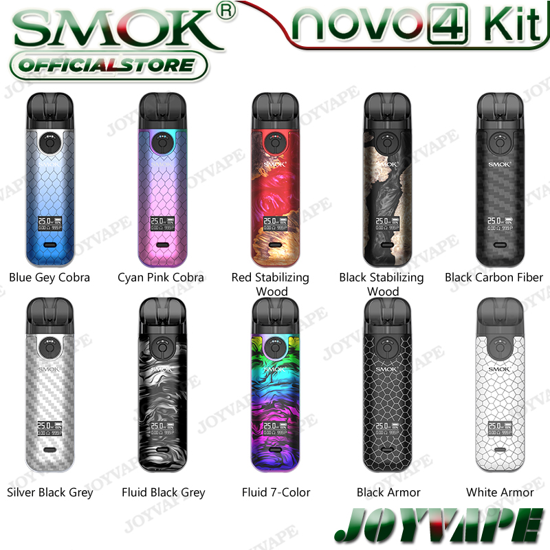 

SMOK NOVO 4 Pod System Kit 800mAh 25W with Novo4 Cartridge 2ml Airflow Adjustable LP1 Meshed & DC MTL Coil Replaceable 100% Original, Message for colors