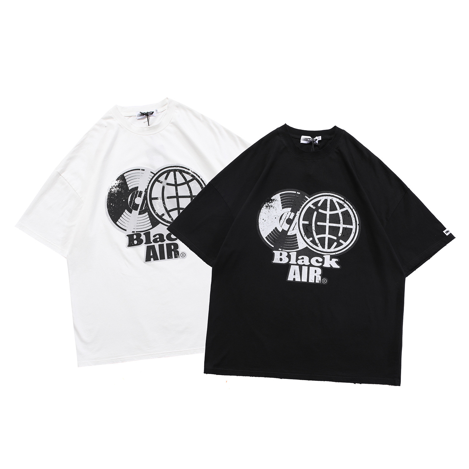 

fashion t shirt 2021 summer brand loose casual wash old round neck short sleeve men's and women's lovers, White;black