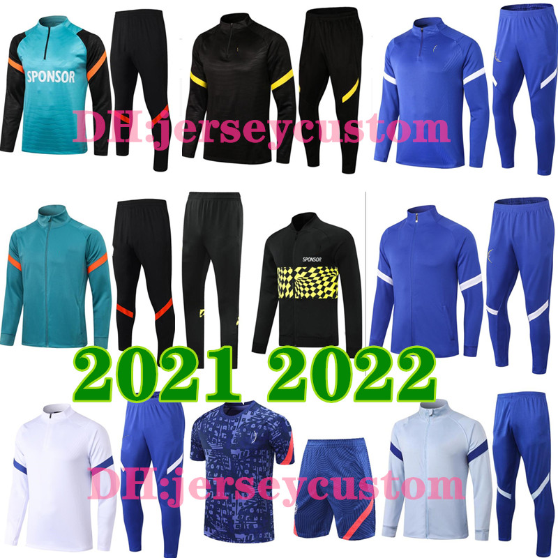 

Mens 2022 PULISIC soccer jerseys training suit KANTE tracksuit jacket 20/21 PEDRO FABREGAS football jackets set Survetement