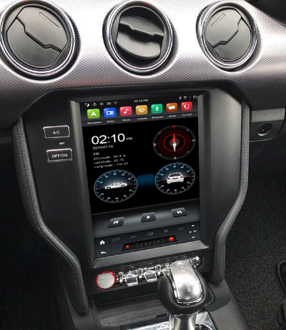 

CarPlay & Android Auto Tesla Stylel Car DVD Player 9.7" PX6 Android 9.0 Car Radio GPS Navigation for Ford Mustang 2014 2015 2016 2017 2018 Bluetooth 5.0 WIFI