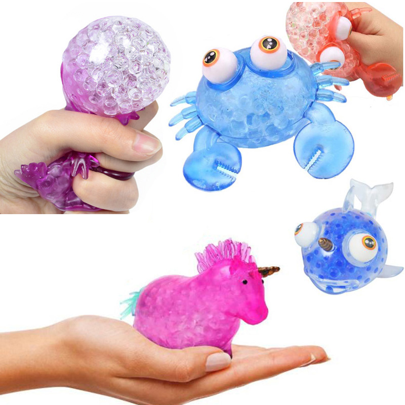 

Toy Creative Fancy TPR Squeeze vent ball big eye crab pinch music stress relief