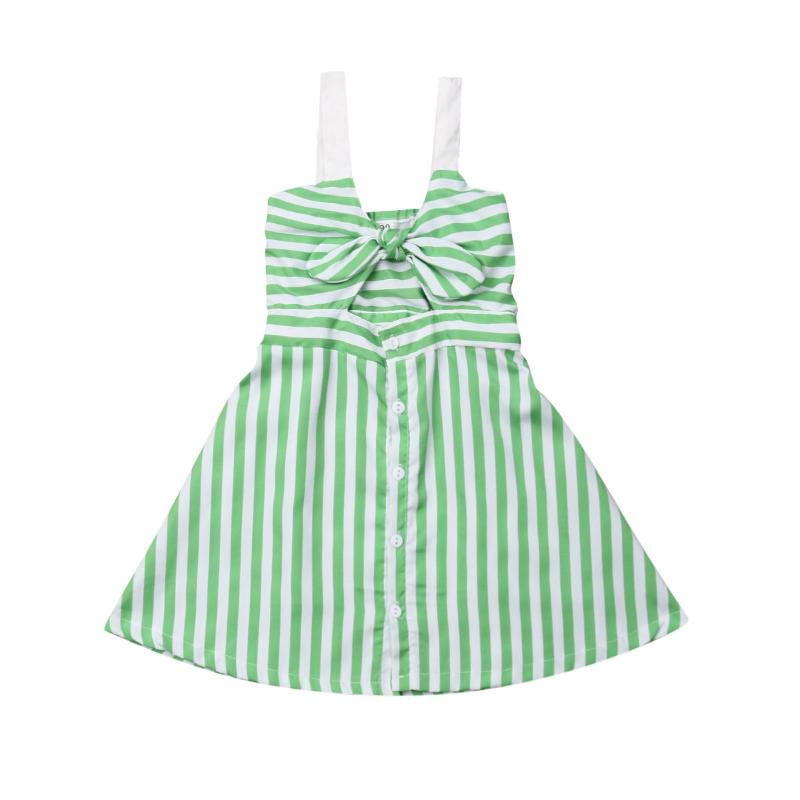 

Girl's Dresses Toddler Kid Girls Dress Bow Striped Tutu Party Birthday For Child Costumes Green, Red;yellow