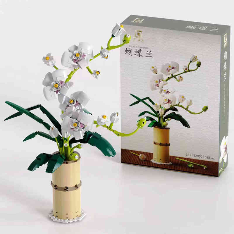 MOC BOUQUET BOUQUET ORCHIDENT Bâtiment Bâtiment City Romantique Accueil Décoration DIY Amis Bricks Jouets Pour Enfants Filles Cadeau AA220303
