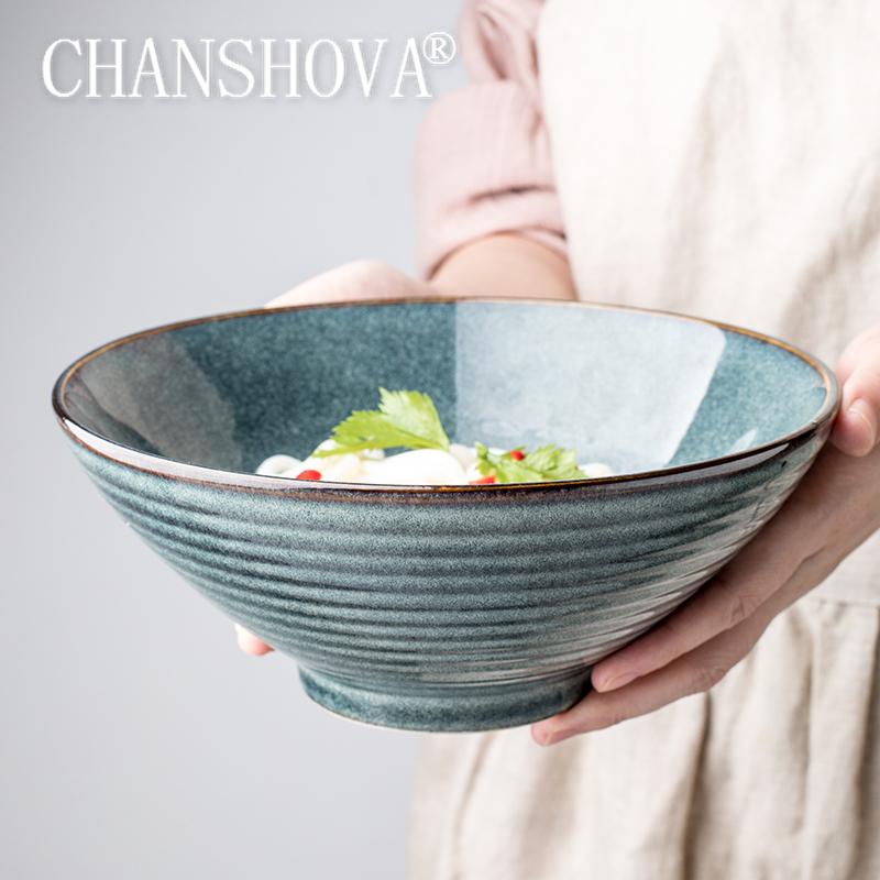 

8 Inch Home Kiln Change Texture Ceramic Ramen Soup Large Bowl Personality Salad China Porcelain G272 Bowls