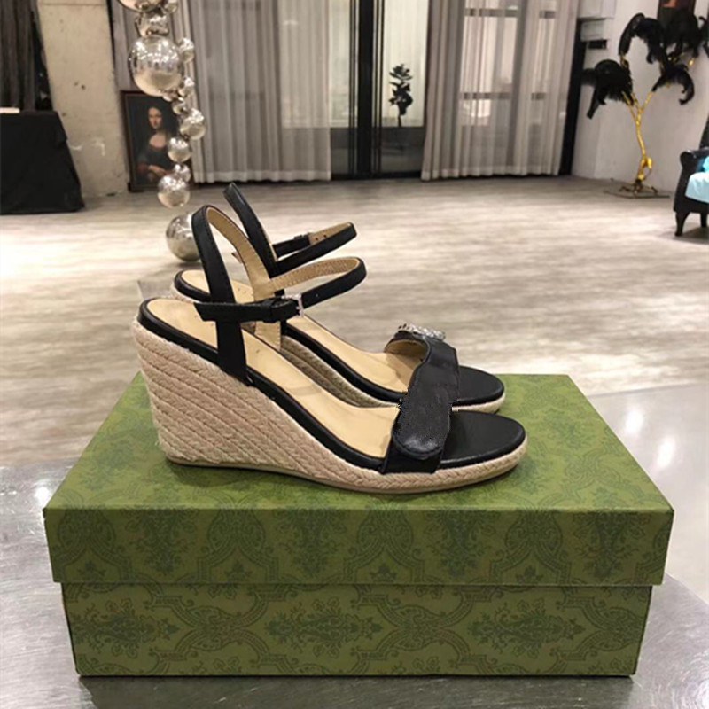 

Spring and summer luxury yuansufeng women's sandals 2021 waterproof rope high heel unique Buckle Designer slide custom handmade fashion logo 35-42, Red