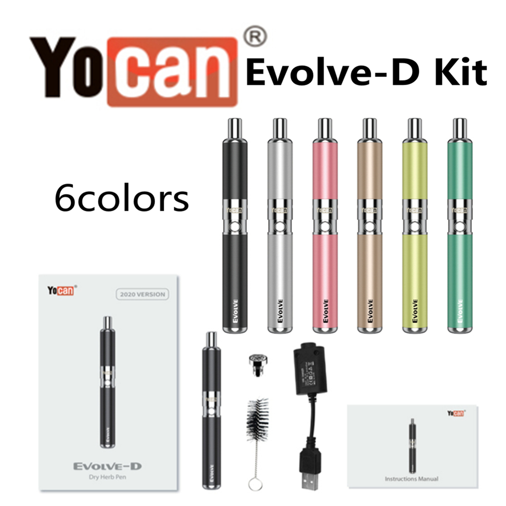 

Authentic Yocan Evolve-D Kits Dry Herb Vaporizer Vape Pen Kit E Cigarette Kits Multi Colors 100% Original, Mix color or leave a message