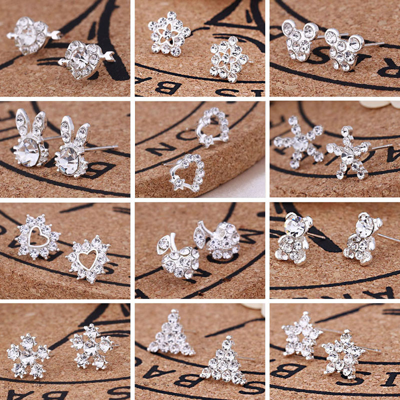

Fashion Earrings Ear Stud Mix 45 Styles Crystal Rhinestone Brilliant Triangle Diamond Jewelry For Women Gift Wholesale