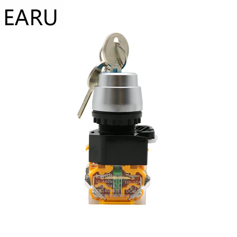 

Smart Home Control LA38-11Y/2 LA38-20Y/3 22mm Knob Selector Rotary Lock Key Switch 2 3 Position 1NO1NC 2NO With Keys Latching Push Button