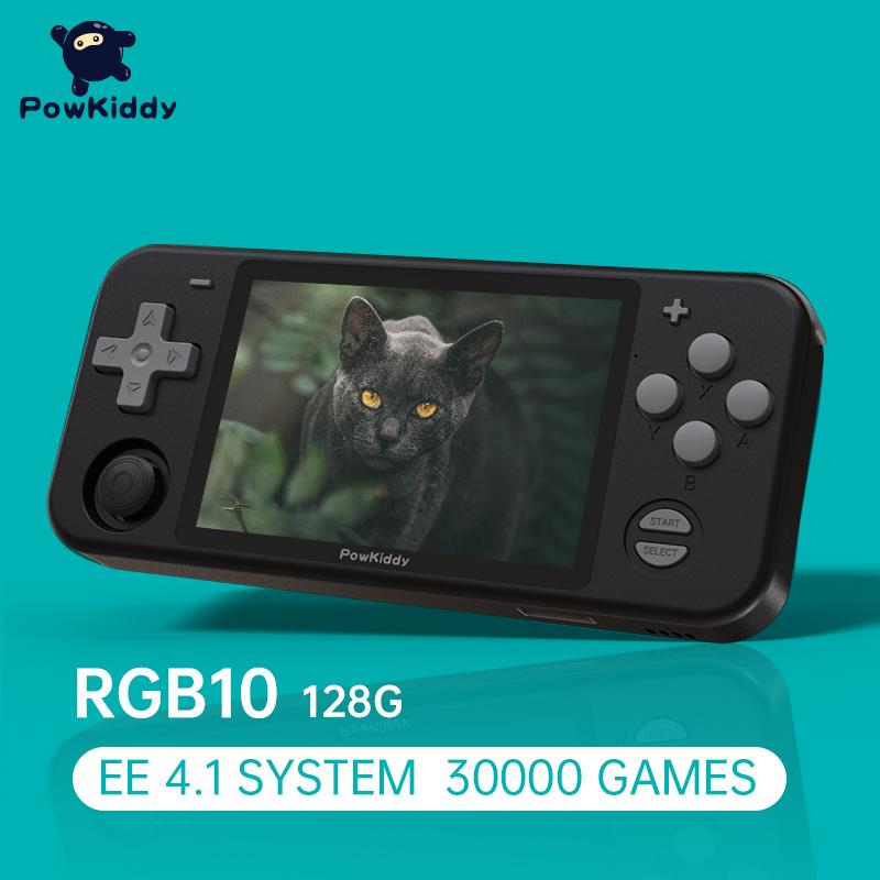 

Portable Game Players POWKIDDY RGB10 3.5-Inch IPS Open Source Handheld Console RK3326 EE4.1 Version 128G 30000 Games Children's Gifts