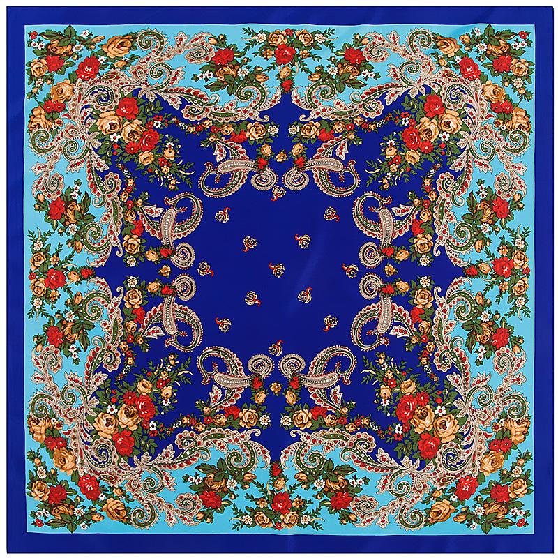 

New Fashion Scarves Bohemina Style Silk Square Scarf For Women Cashew Print Ethnic Retro National Hijab Wraps Ladies Bandana Shawl Echarpe