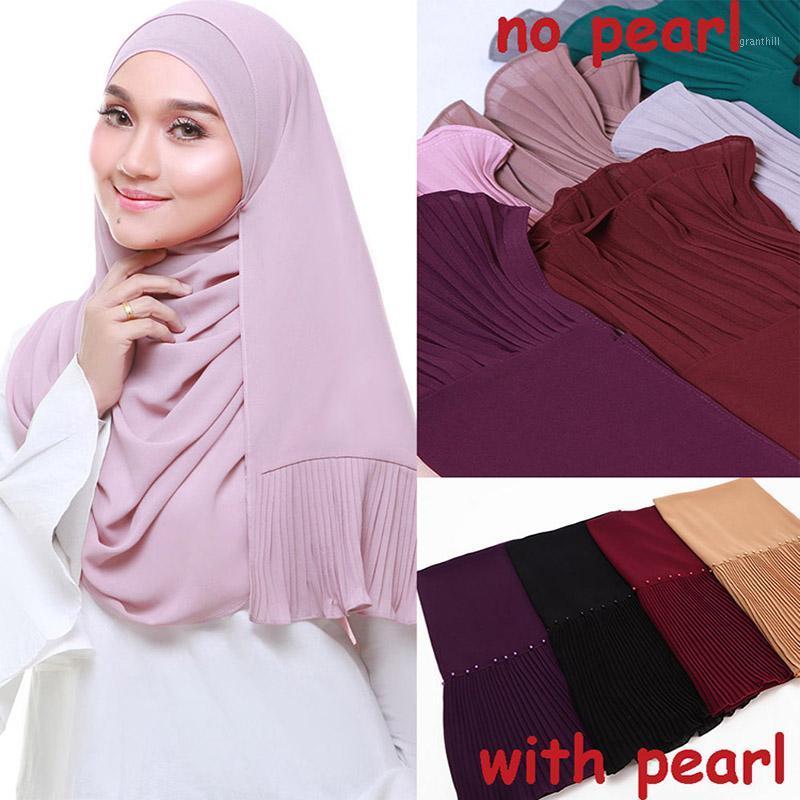 

Scarves 24 Color Patchwork Bubble Chiffon Scarf Wrinkled HijabScarf Stitching Muffler Pleated Muslim Scarves/scarf 10pc/lot, Blue;gray