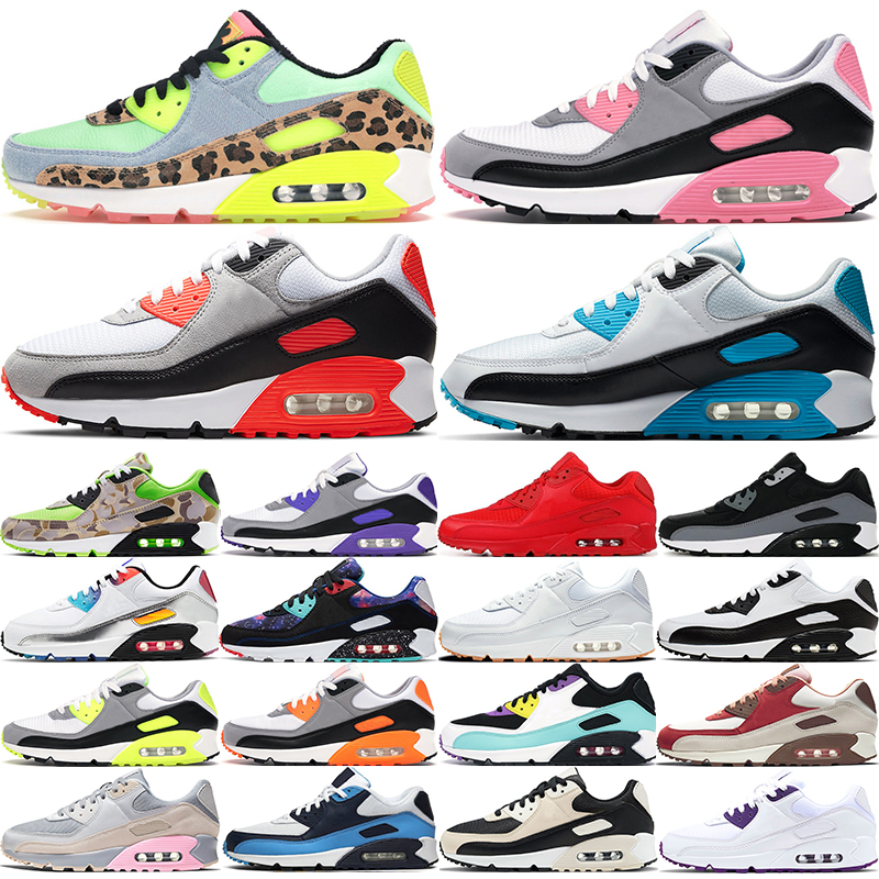 

90 90s trainers shoes Dancefloor Green Rose Triple Black White Laser Blue Supernova UNC Camo Infrared Hyper Grape Cool Grey outdoor sports sneakers, Bright violet