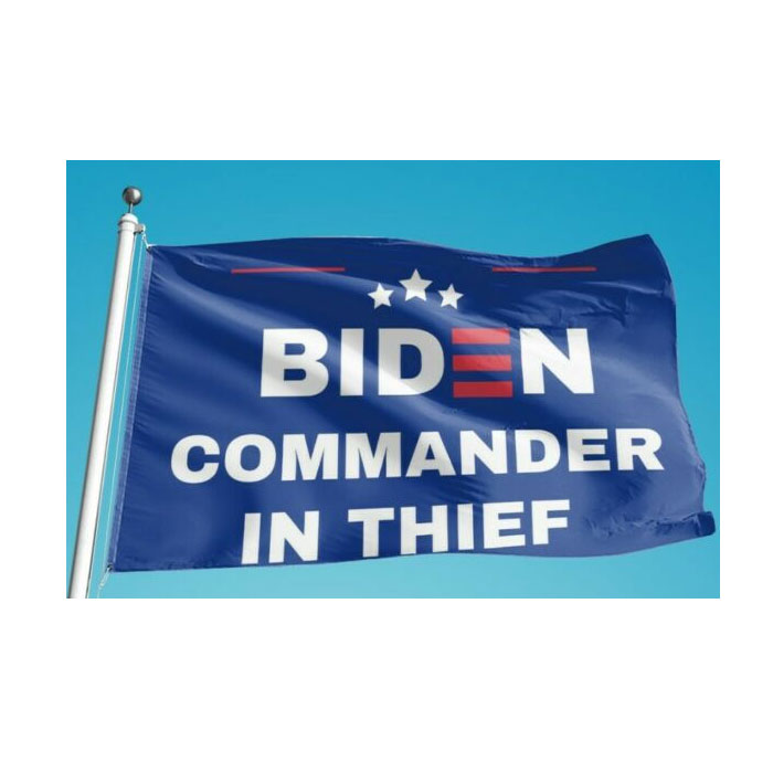 

Biden Commander In THIEF Flag With Gun 3x5FT Banners For Decoration Gift Double Stitching Indoor Or Outdoor Polyester Advertising Promotion