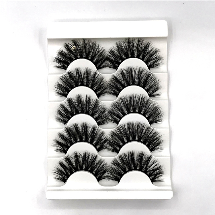 

Wholesale 5 Pairs Eyelashes Pack Faux Mink Lashes Natural Look Handmade Luxurious Volume Fluffy Eyelash Extension Kit