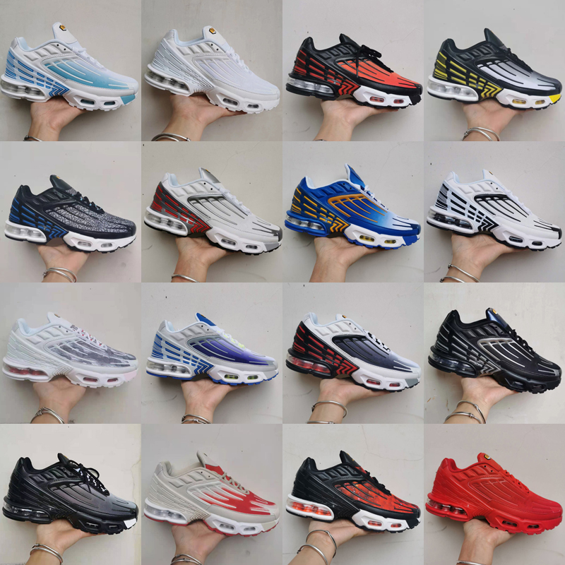 2021 TN plus 3 III Sport Chaussures de course Men Triple Triple Black Laser Bleu All White Deep Royal Trainers Sneakers Taille 40-45